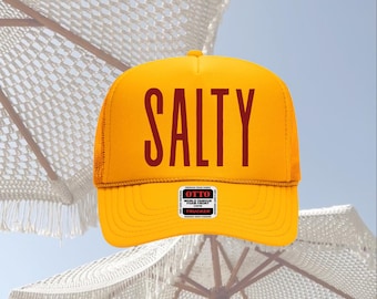SALTY Trucker Hat, Custom Trucker Hat, Vacation, Beach Trip, Gift for Her, Summer Fun, Trendy Cap, Funny Hat, Lake Hat, West Coast
