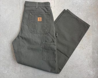 Khaki Carhartt Pants Y2k Tan Straight Leg Workwear