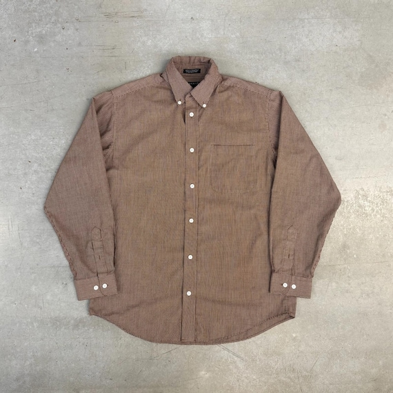 Vintage 2000s Consensus Checkered Pattern Button-… - image 1