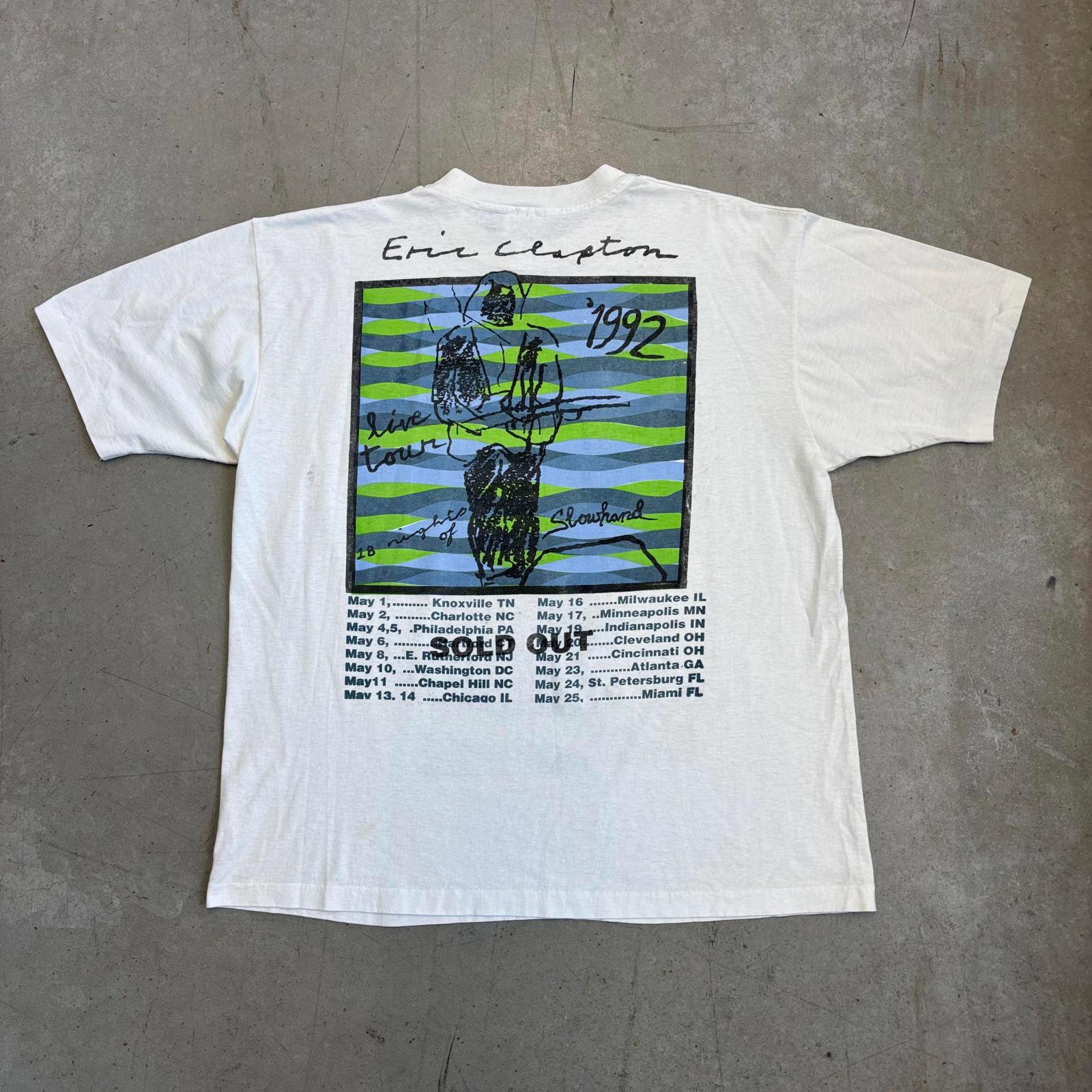Vintage 1992 Eric Clapton Live Tour Band Flawed T-shirt / Music
