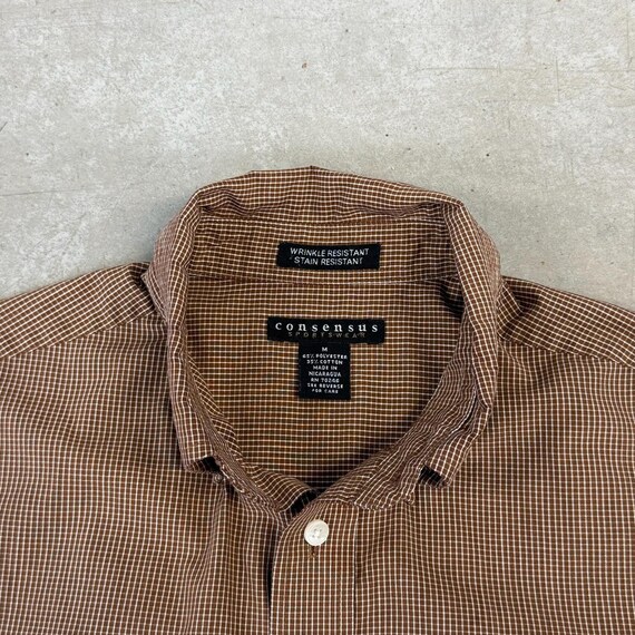 Vintage 2000s Consensus Checkered Pattern Button-… - image 7