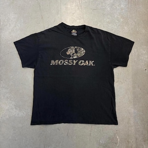 Camiseta vintage con logo de camuflaje Mossy Oak Spellout de los años 2000 / Retro / Exterior / EE. UU. / Extra grande, negra imagen 1