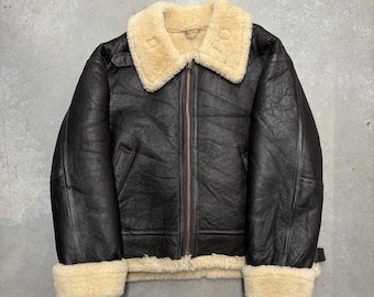 Vintage Avirex Type B-3 Flight Leather Bomber Jacket / Outerwear / True Vintage / USA / Extra Extra Large Brown