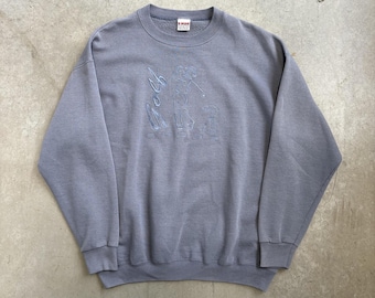 Vintage 90s Golf Sports Embroidered Sweatshirt / Sportswear / Retro / USA / Extra Large Blue