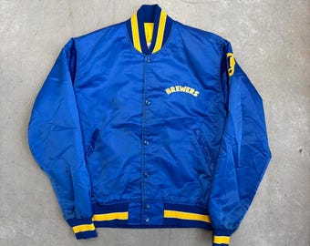 Majestic Milwaukee Brewers Satin Jacket/mlb/men's XL - Etsy