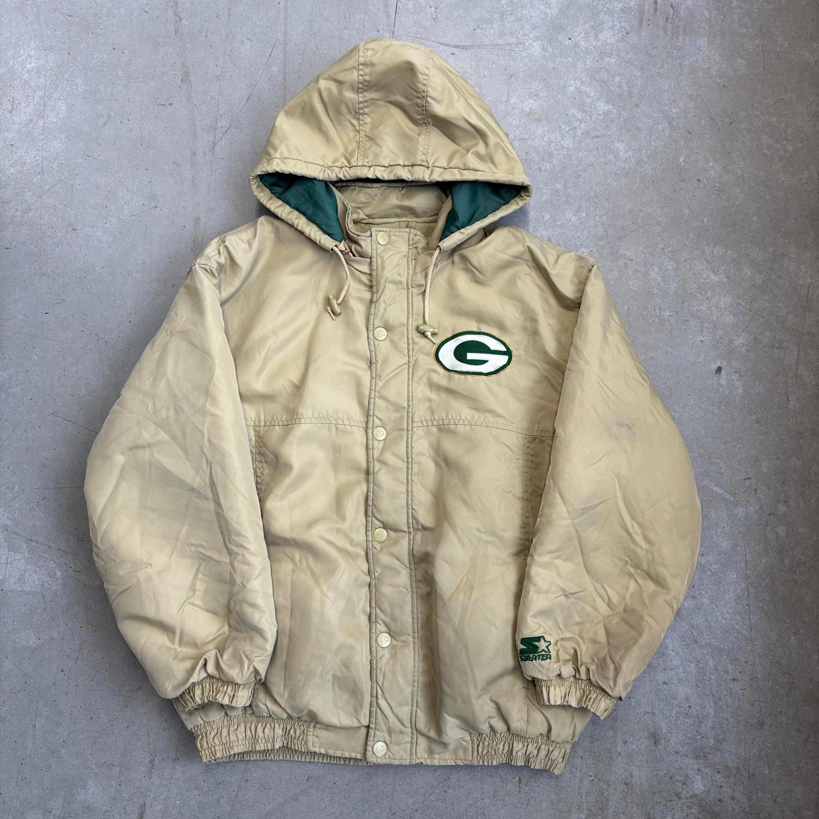 Green Bay Packers フード付きスタジャン　90s Vintage 1990s Green Bay Packers NFL Jacket / Starter Jacket