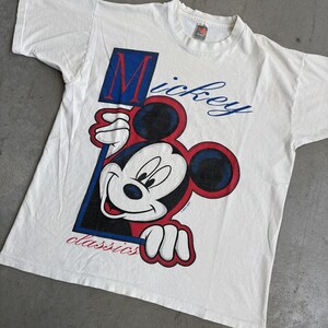 Vintage 90s Mickey Mouse Classics Cartoon Flawed T-Shirt / Retro / Disney / USA / Extra Large White image 3