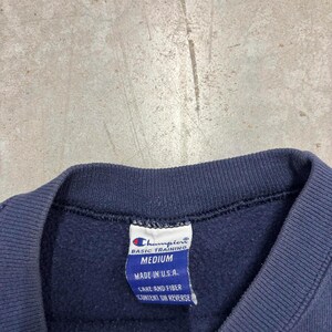 Vintage 80s NCAA North Carolina Athletics Champion Sweatshirt / NCAA Collegiate / Sportswear Crewneck / USA / Medium Navy image 6