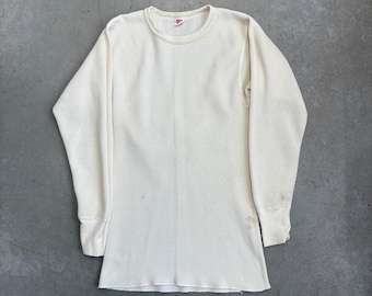 Vintage 80s Hanes Thermal Long Sleeve Shirt Sz L Made in USA - Etsy
