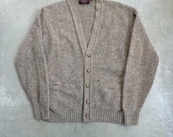 Vintage 80s Maine Gear Wool Button Up Cardigan / Knitwear / Retro / USA / Large Brown