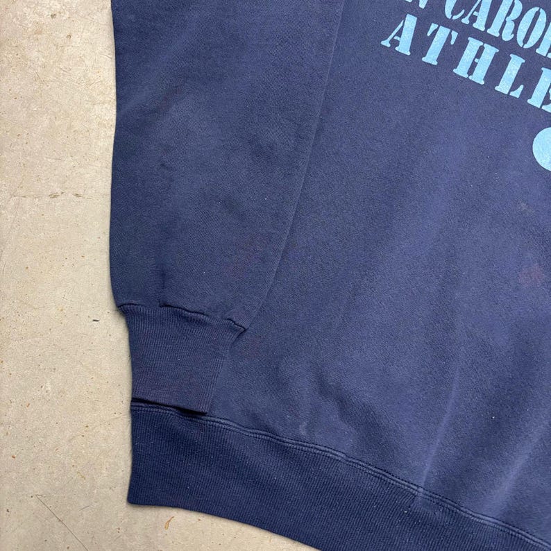 Vintage 80s NCAA North Carolina Athletics Champion Sweatshirt / NCAA Collegiate / Sportswear Crewneck / USA / Medium Navy image 4