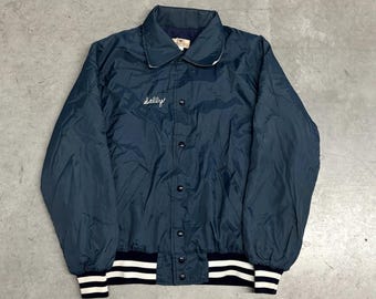 Vintage 90s Lands' End Fleece Lined Nylon Squall Jacket - Size L