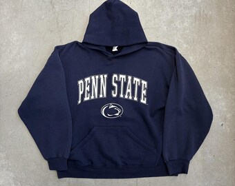 Sudadera con capucha estilo universitario vintage de los 90 de los Penn State Nittany Lions / Ropa deportiva / Retro / EE. UU. / Talla L Azul marino
