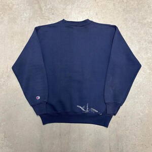 Vintage 80s NCAA North Carolina Athletics Champion Sweatshirt / NCAA Collegiate / Sportswear Crewneck / USA / Medium Navy image 2