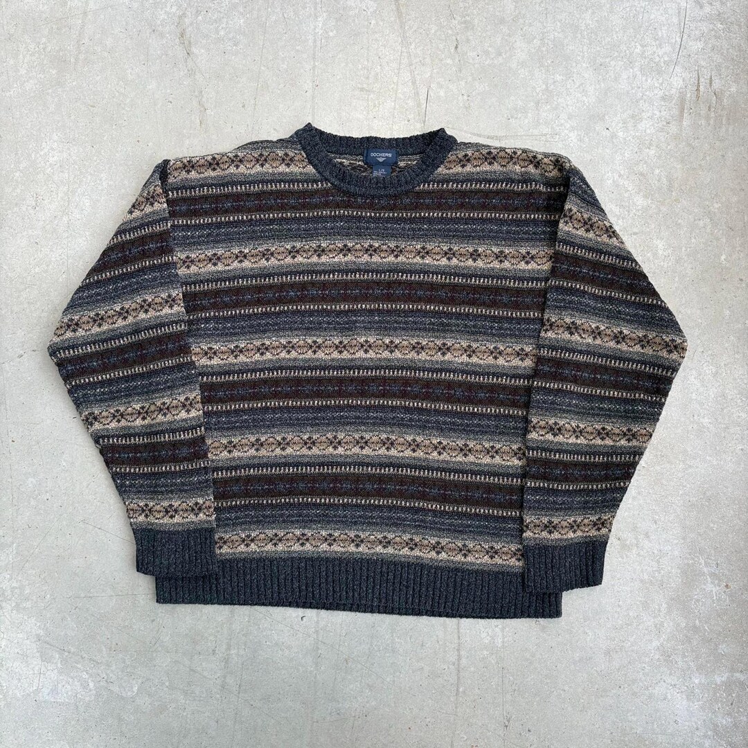 Dockers Pattern Vintage 2000s Dockers Striped Pattern Pullover Knit Sweater / Outerwear ...