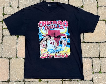 Vintage 2000s NBA Chicago Bulls 3Peat The Dynasty Rap T-Shirt