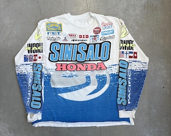 Vintage 90s Sinisalo Worldwide Motorcross Racewear Honda Racing