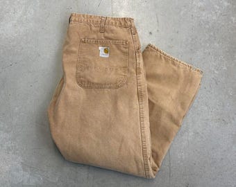 Vintage 80s Carhartt Red Lined True Vintage Pants / Outerwear / Workwear / USA / Size 38