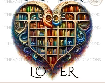 Aprecia tu amor por los libros con este corazón PNG, imágenes prediseñadas de descarga instantánea para amantes de los libros