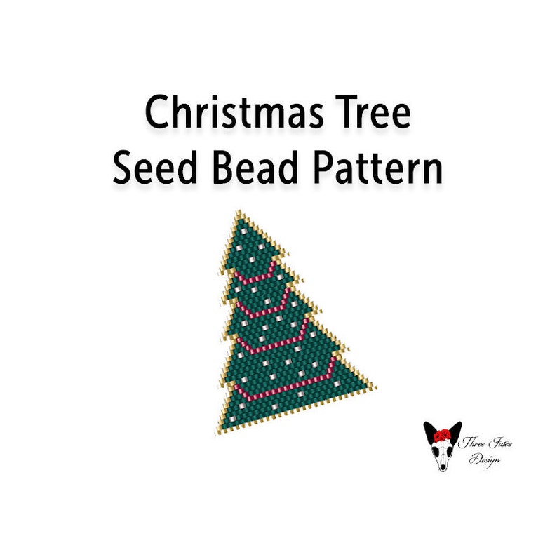 Beaded Pendent Pattern Holiday Brick Stitch Seed Bead Tutorial Christmas Tree Instant Download PDF File