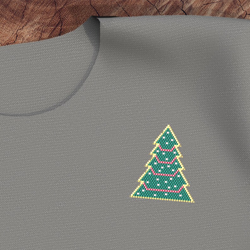 Beaded Pendent Pattern Holiday Brick Stitch Seed Bead Tutorial Christmas Tree Instant Download PDF File