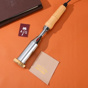 Custom Branding Iron for Leather, Leather Branding Stamp, Hot Foiling Stamp, Temperature Control Electric Iron, Gold Foil, Hot Foiling Paper