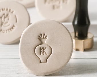 Aangepaste aardewerkstempel, aangepaste gepersonaliseerde kleistempel, aangepaste koperen stempel, aangepaste metalen kleistempel met handvat, aangepaste kleistempel, kleigereedschappen