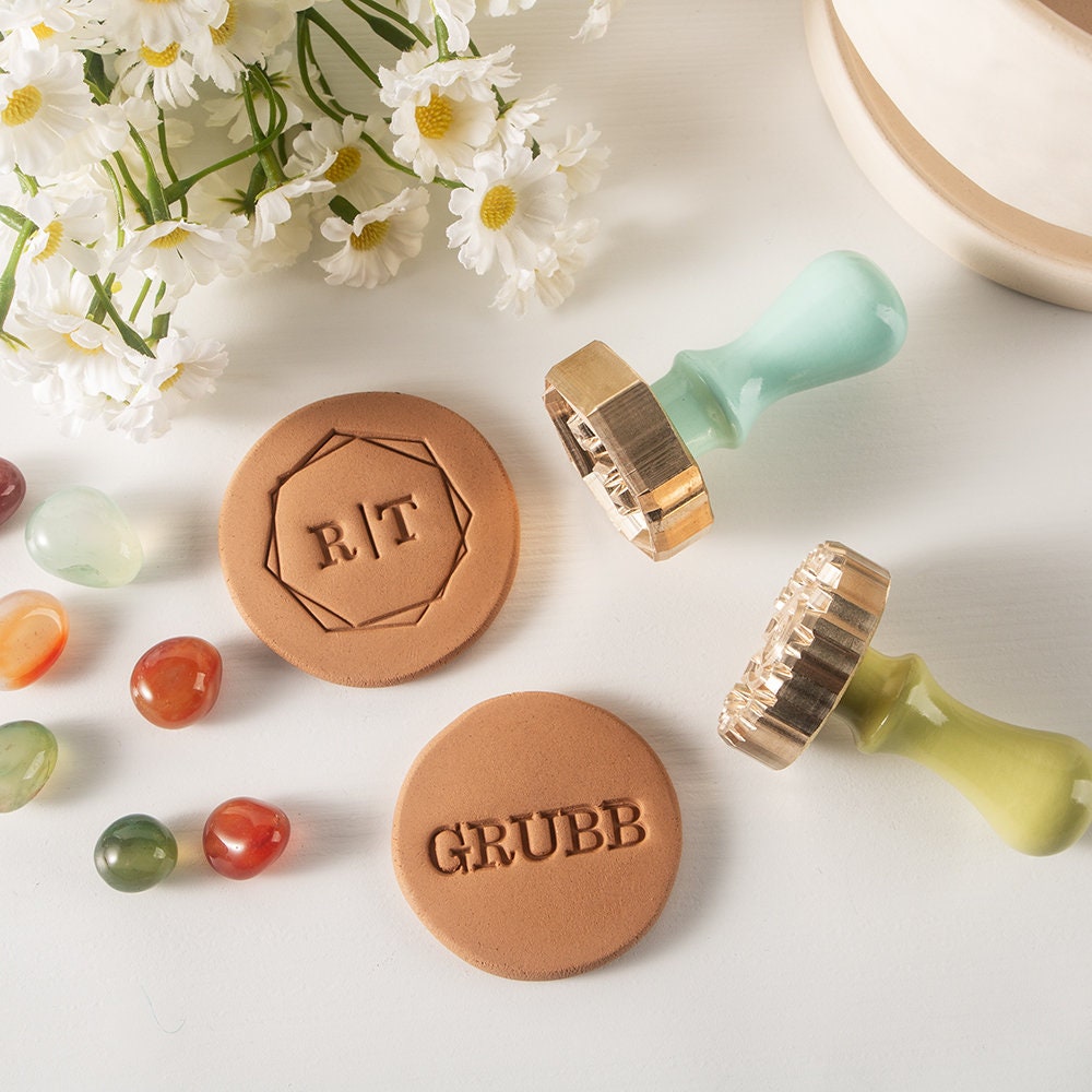 Gifts for Potters, Custom Ceramics Stamp, Custom Brass Stamp With