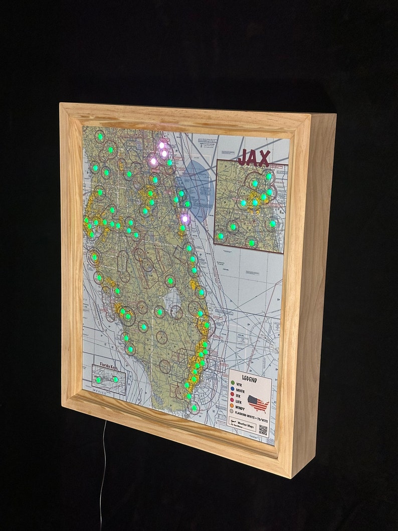 VFR Led Sectional Chart Florida JAX Included for Pilots (WIFI) - Etsy