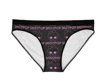 SissyPop Skull Panties, Femboy Lingerie, Sexy Gothic Intimates, Crossdresser Clothing, Transgender Apparel