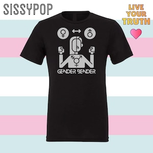 Gender Bender T-shirt - Black Unisex - Crossdresser Clothing - Sissy Clothes - Trans - Non-Binary - LGBTQ Pride Apparel
