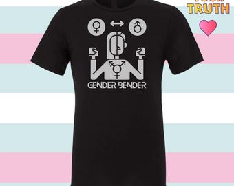 Gender Bender T-shirt - Black Unisex - Crossdresser Clothing - Sissy Clothes - Trans - Non-Binary - LGBTQ Pride Apparel