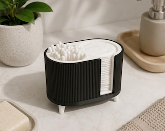 Bathroom Organizer | Q Tip Holder | Cotton Pad Holder  | Vanity Organizer | Modern Bathroom Decor