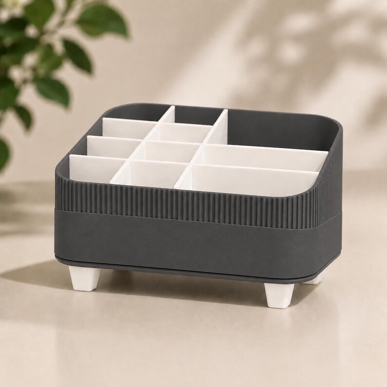 Makeup Organizer | Vanity Cosmetic Storage | Brush Holder | Desk Organizer | Bathroom Tray | Skincare Display image 9