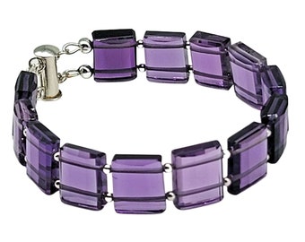 Natural Translucent Purple Amethyst Bracelet - February Birthstone