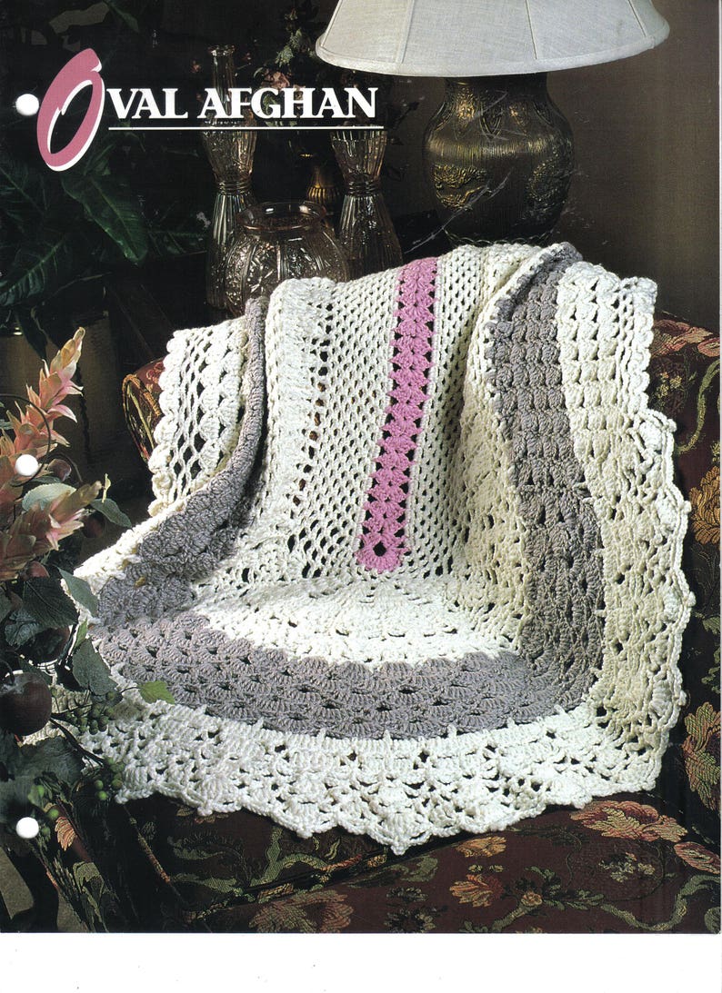 Oval Afghan Annie's Crochet Afghan Pattern Etsy