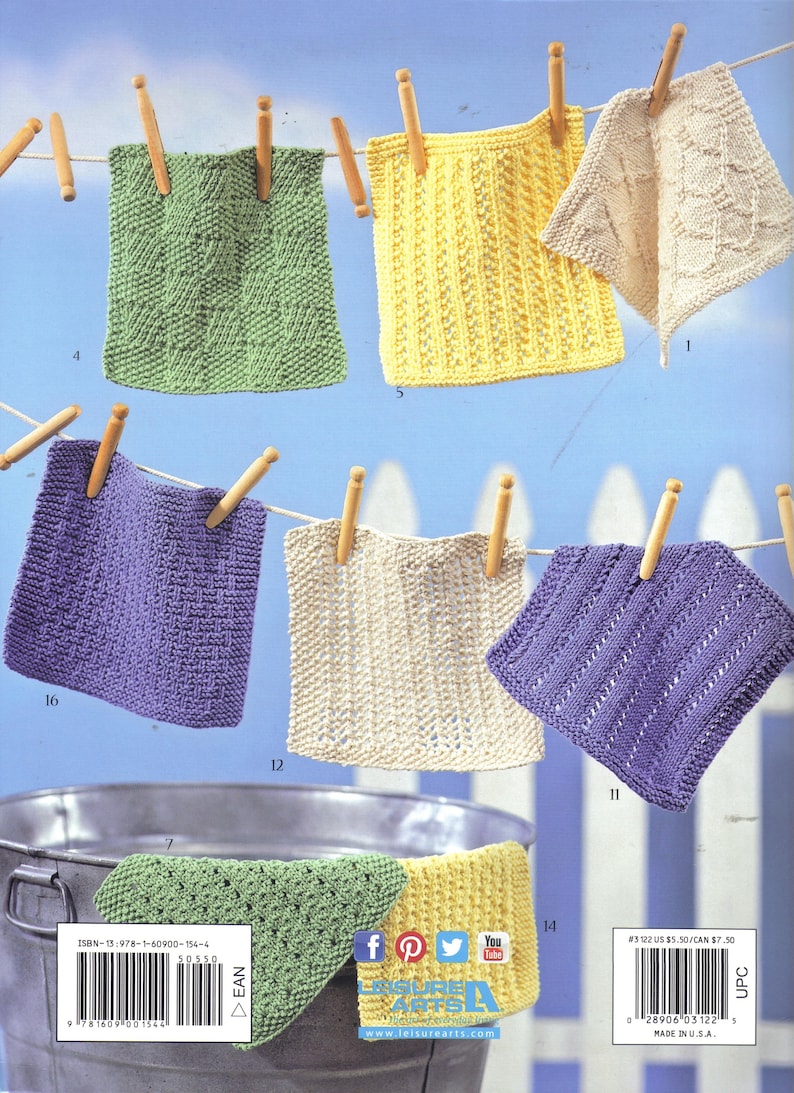 Nifty Knit Dishcloths Knitting Book Leisure Arts Etsy