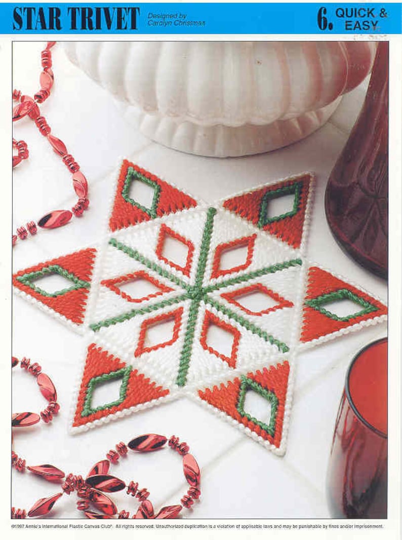 Star Trivet plastic canvas pattern Annie's image 1