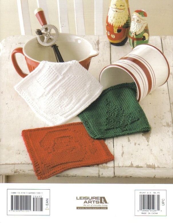 Holiday Knit Dishcloths Knitting Book soft cover 11 Etsy