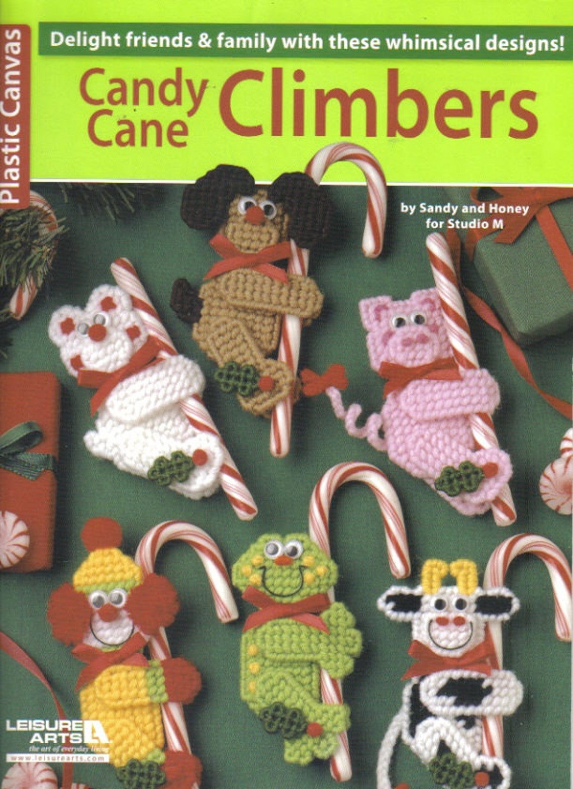 Candy Cane Climbers Plastic Canvas Book Candy Cane Holder Pattern Book