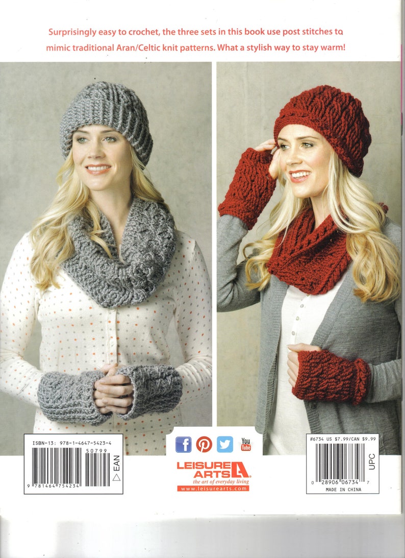 Caps, Cowls & Mitts Crochet Book Leisure Arts New Release image 2
