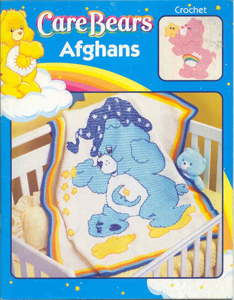 Care Bear Afghans ~ Crochet Book ~ 25 pages long ~ Leisure Arts book