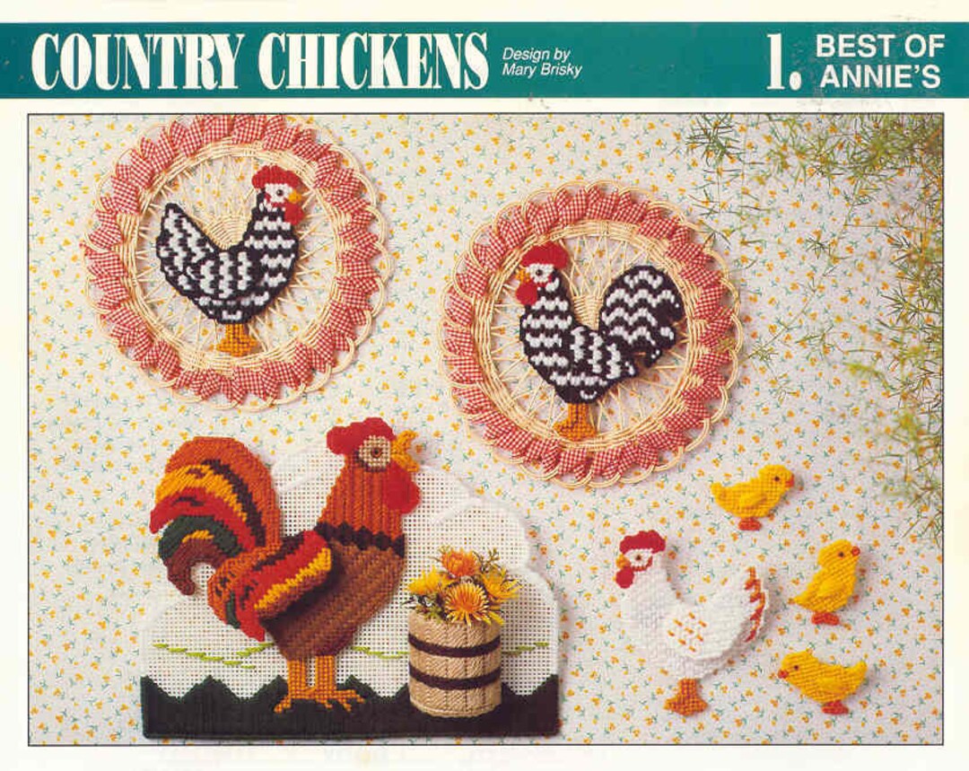 Country Chickens ~ Plastic Canvas Pattern From Annie's - Etsy
