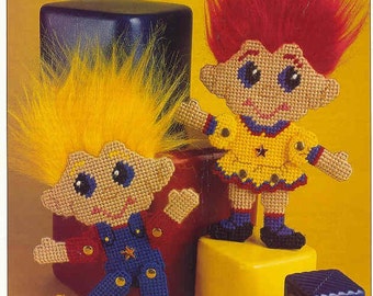 Troll Twins - plastic canvas pattern