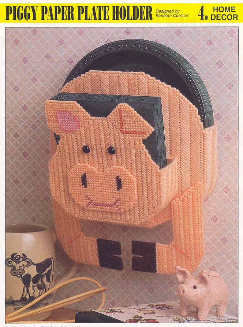 Piggy Paper Plate Holder Plastic Canvas Pattern Etsy