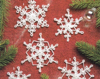 Delicate Snowflakes ~  Crochet Pattern Leaflet for Winter / Christmas