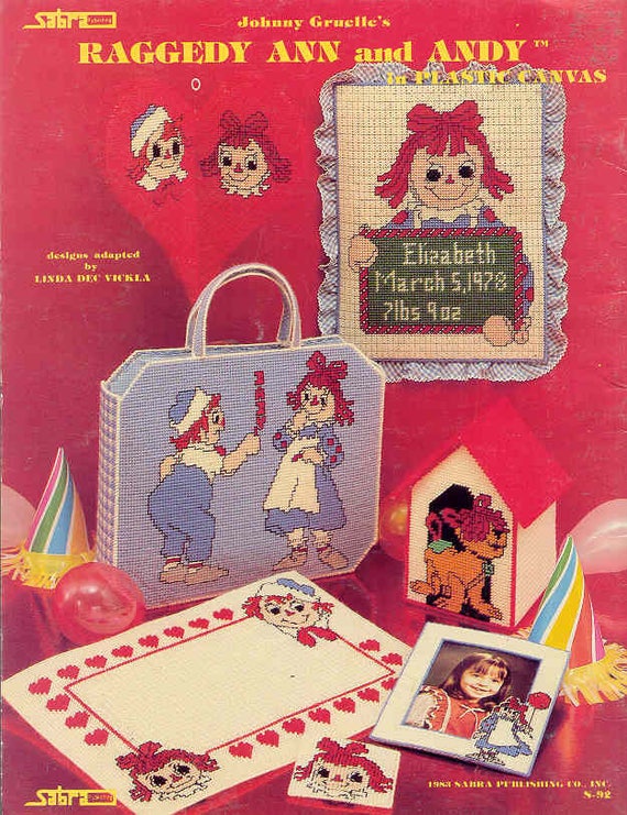 Raggedy Ann and Andy プラスチックキャンバス図案集 Raggedy Ann & Andy Plastic Canvas Patterns Book (OOP) - Etsy Australia