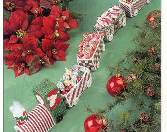 Santa Train   ~ plastic canvas pattern    RARE