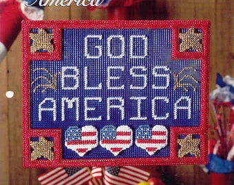 God Bless America ~  plastic canvas pattern