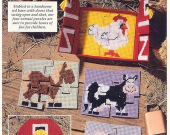 BARNFUL OF PUZZLES  ~  plastic canvas pattern  ~  Leisure Arts pattern